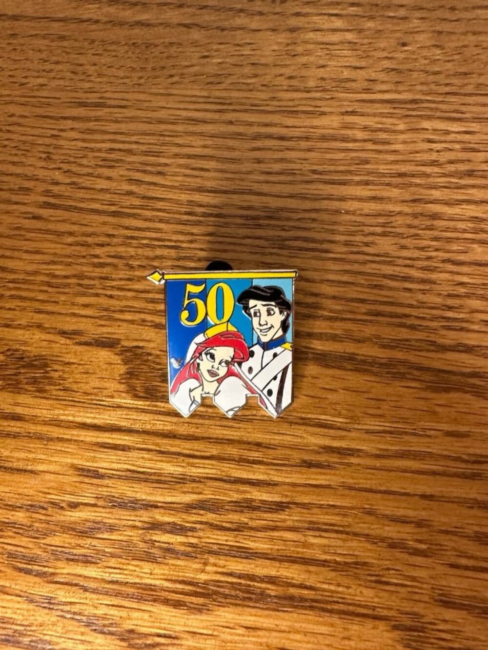 Disney Cast Lanyard Princess Ariel & Prince Eric 50th Banner Pin